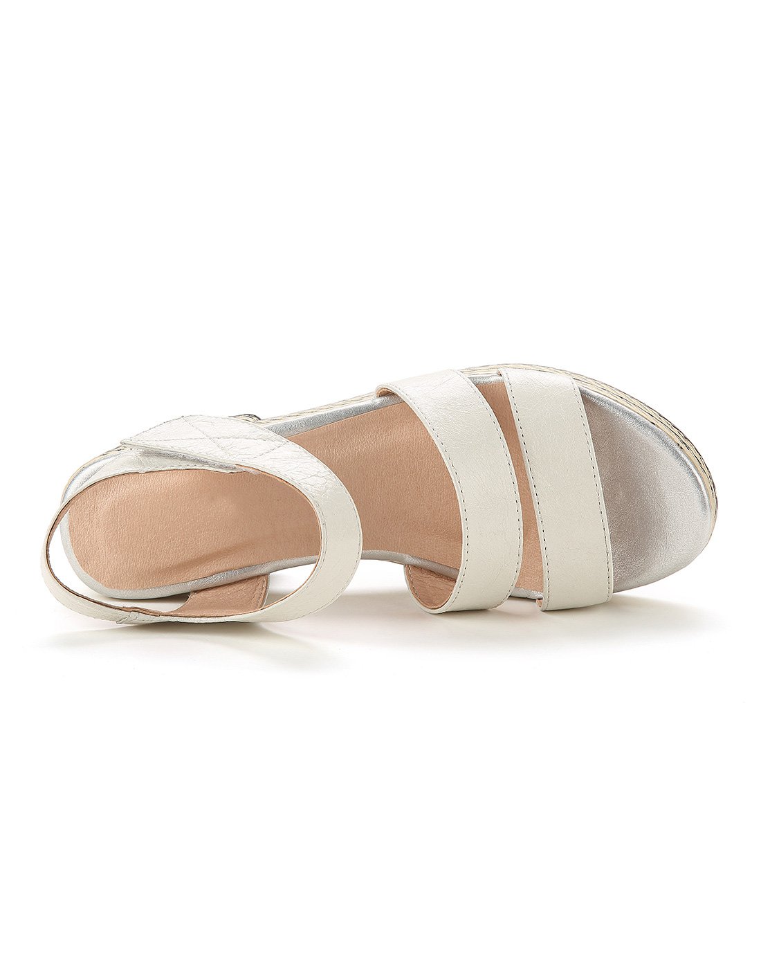 牛皮简约带状厚底中跟凉鞋白色白色