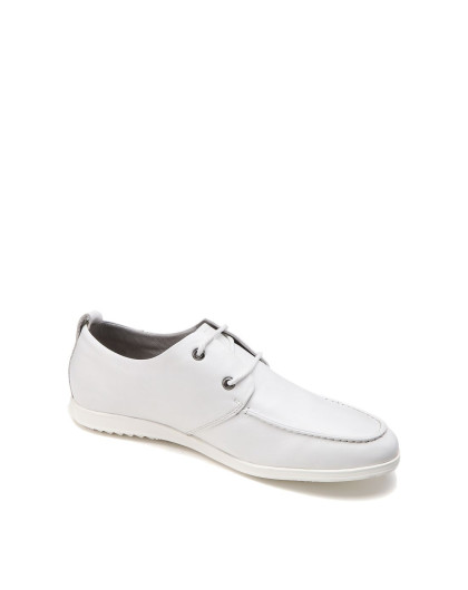 白色牛皮革英伦休闲皮鞋