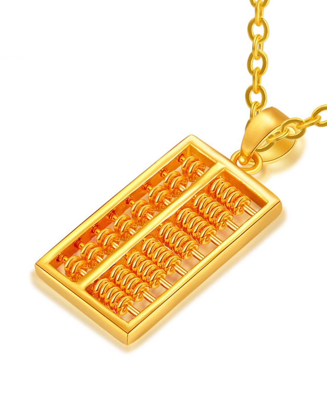 百泰 足金算盘吊坠 大版(计价/不含链)