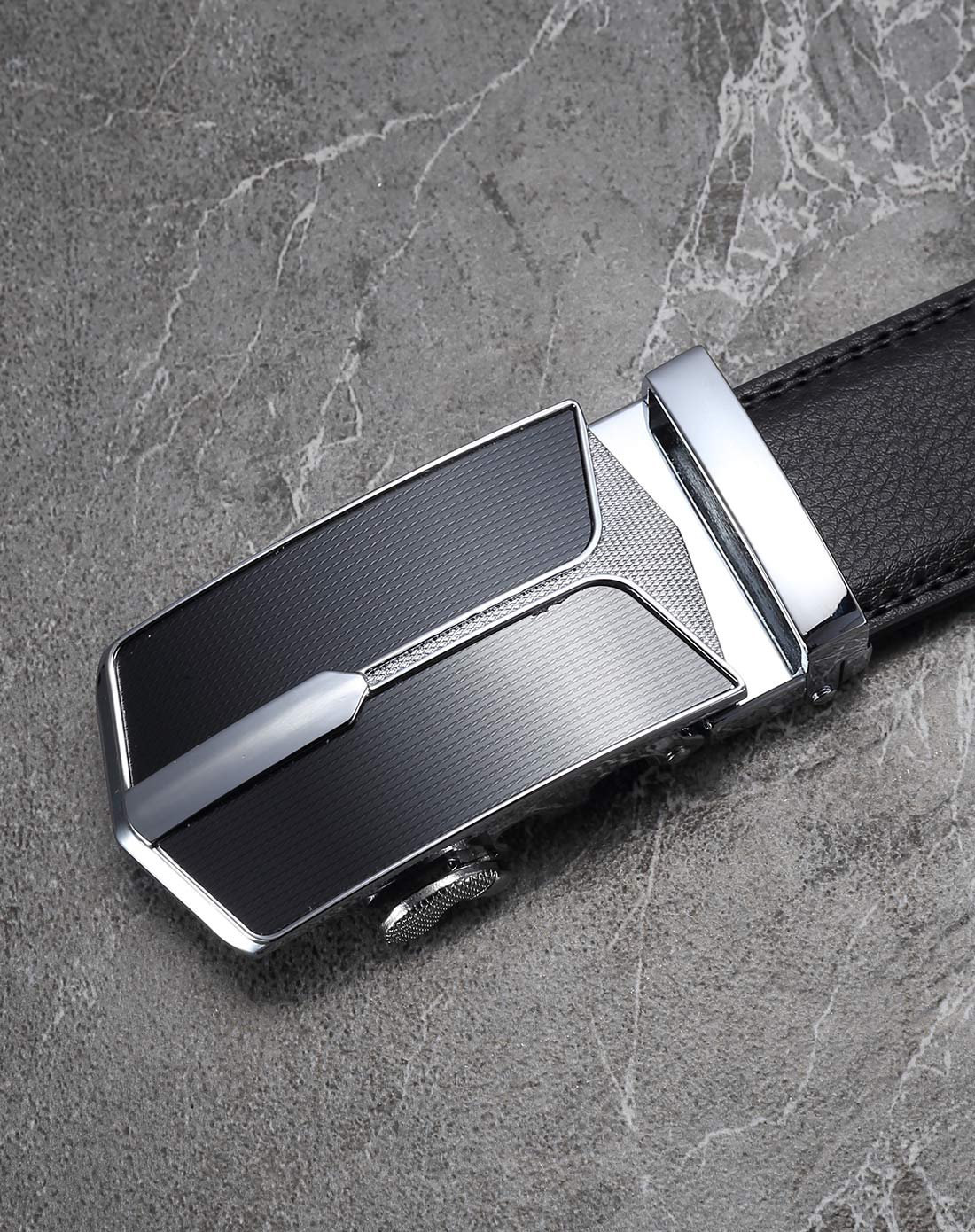 mt·mit皮具小配件专场男士牛皮时尚休闲自动扣皮带黑色mt17ab511302