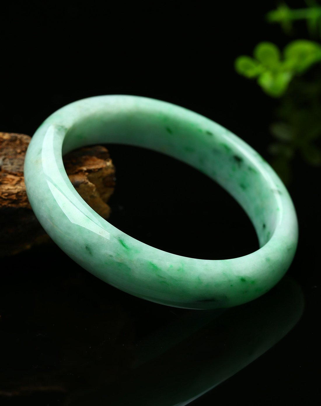 一品翠 天然翡翠a货细腻细糯种飘阳绿满绿平安福镯淡绿