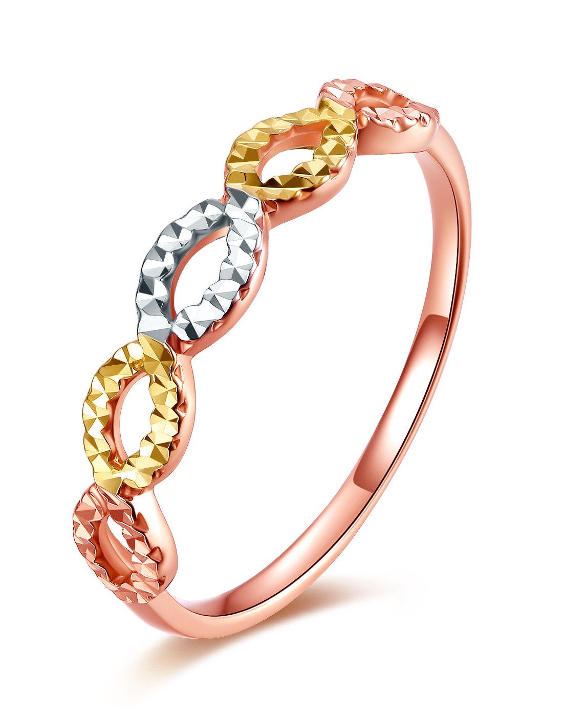 千禧之星 18k金时尚三色彩金戒指