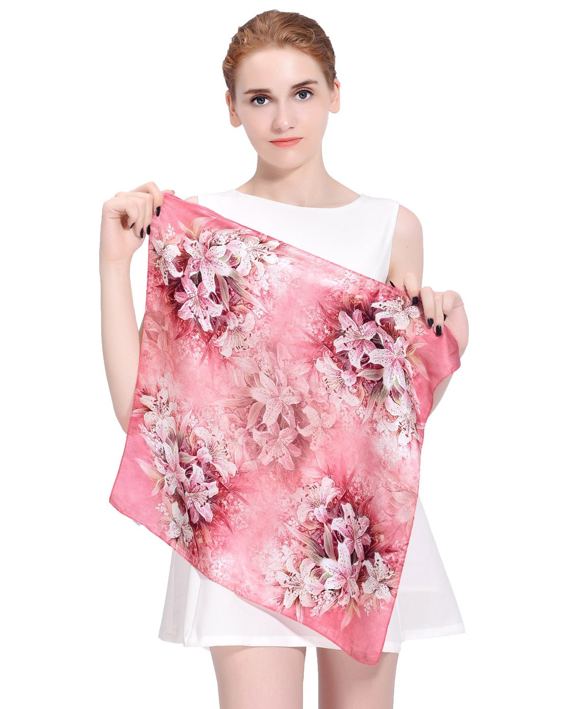 桑蚕丝百变小方巾韩版百搭ol丝巾