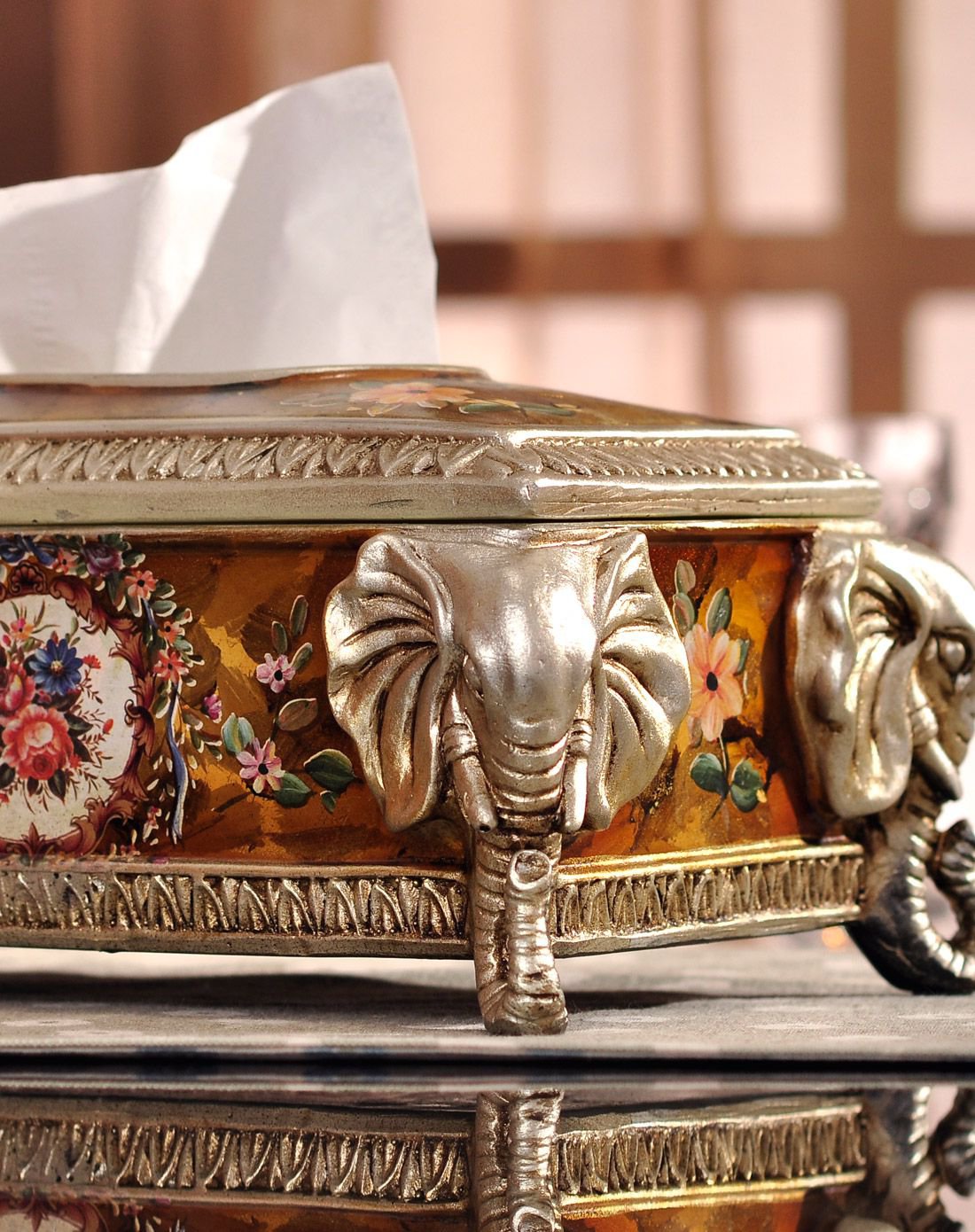 富贵大象做旧工艺纸巾盒