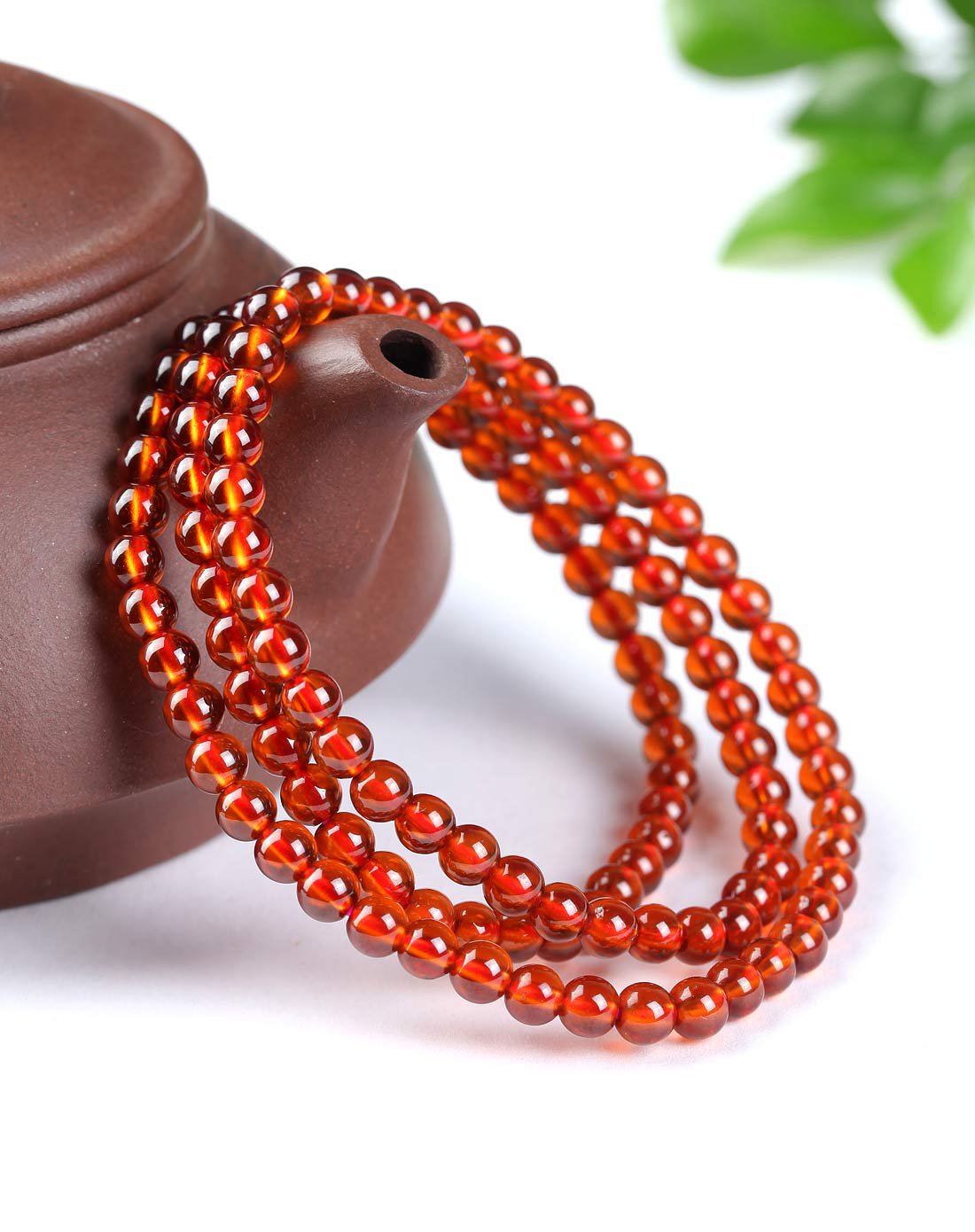 4mm橙黄色天然石榴石手链