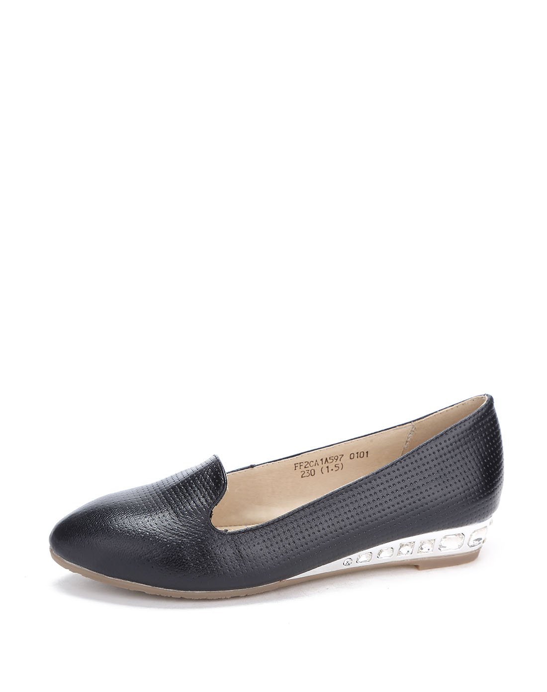 i酷equus编织羊皮休闲深口尖头单鞋黑色ff2ca1a5970101_唯品会