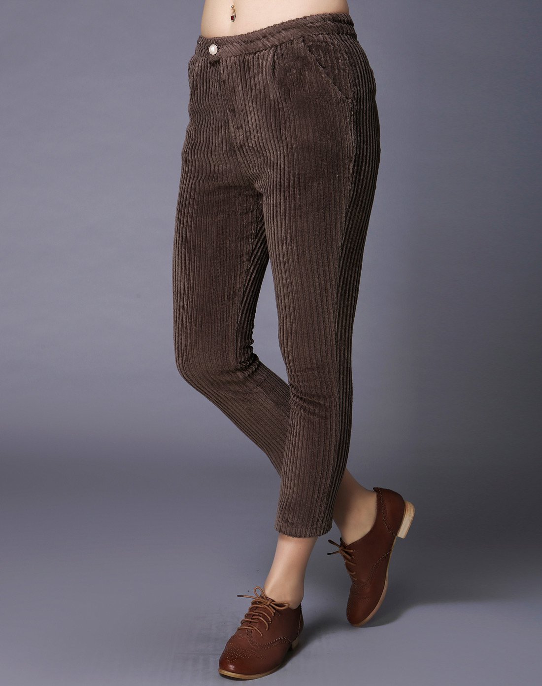 女款休闲百搭纯色裤子浅咖