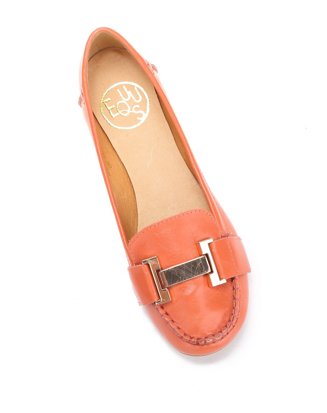 i酷equus牛皮金属低跟浅口圆头单鞋西瓜红ff2c3173011z05_唯品会