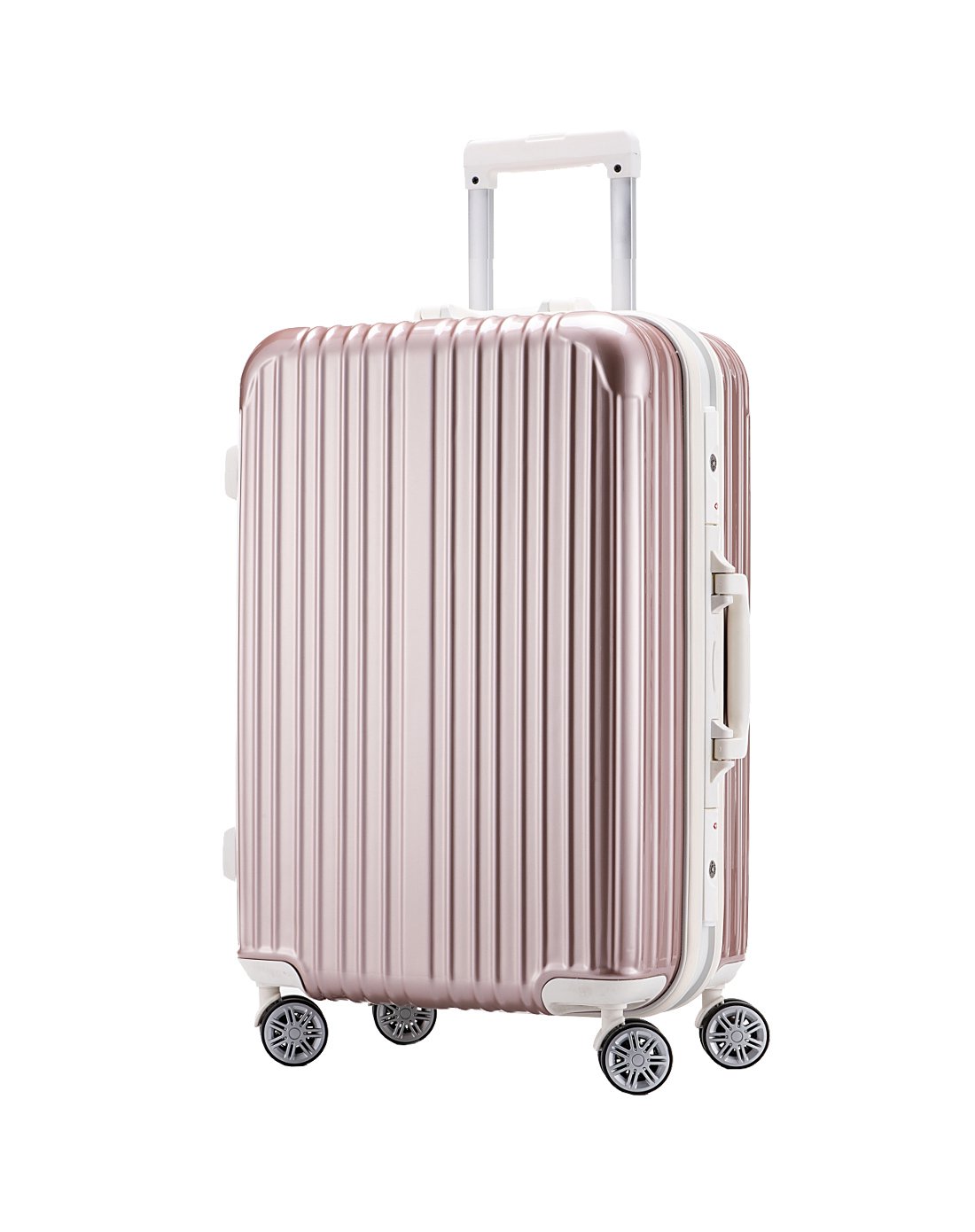 框镜面钥匙锁旅行箱22寸玫瑰金