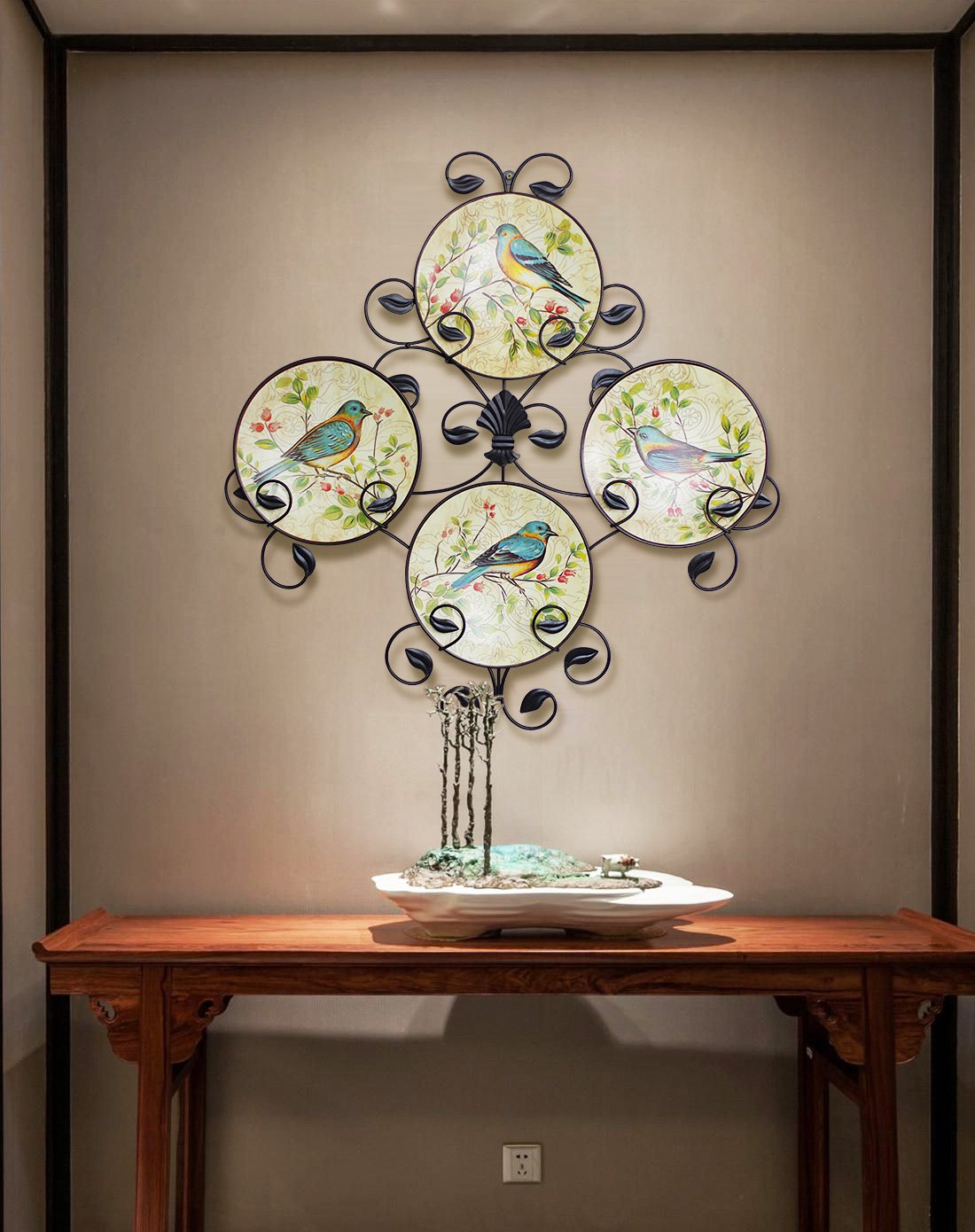 美式田园铁艺装饰挂盘