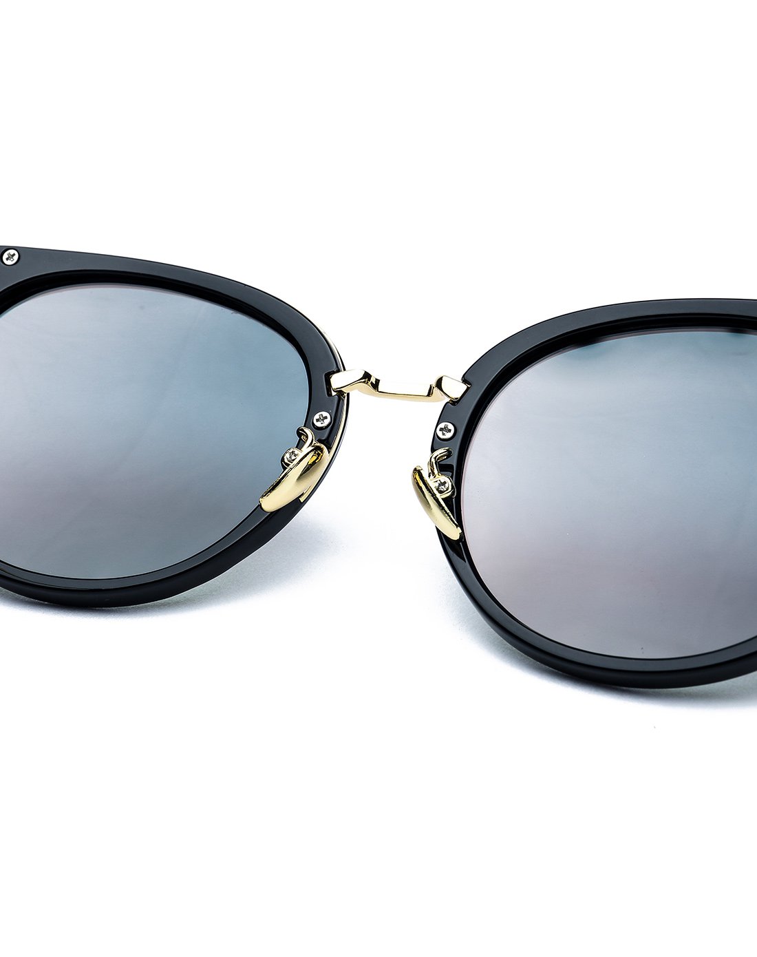 mtmit男女款复古猫眼形圆框瘦脸墨镜高清偏光太阳镜