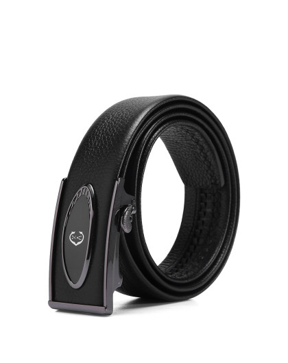 charriol夏利豪男士头层牛皮自动扣皮带