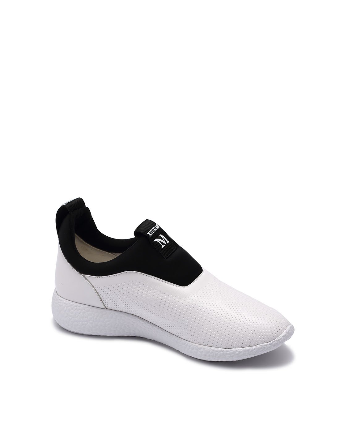 i酷equus牛皮简约低跟女士休闲鞋白色762cb191050505_唯品会