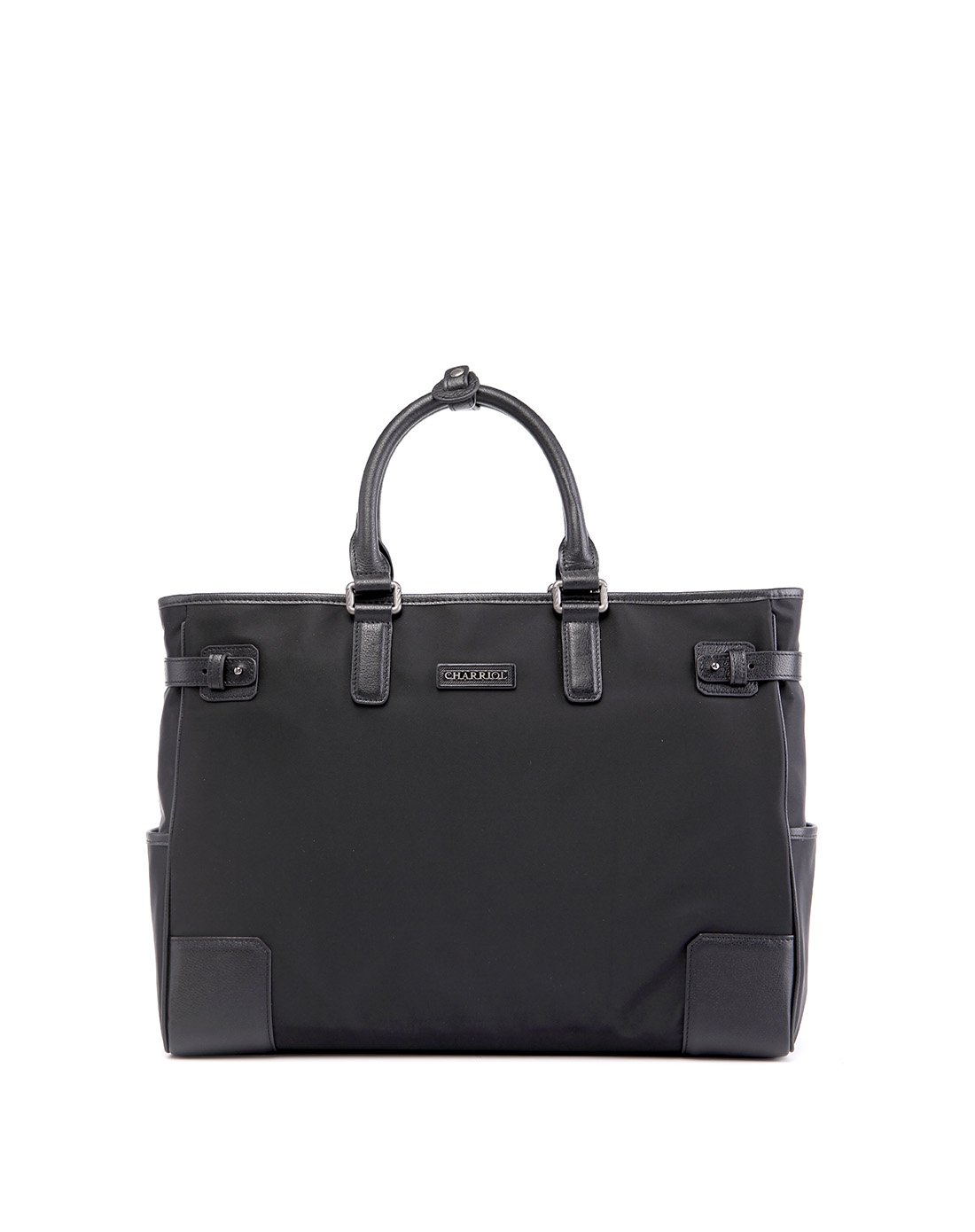 charriol夏利豪男士商务公文包黑色