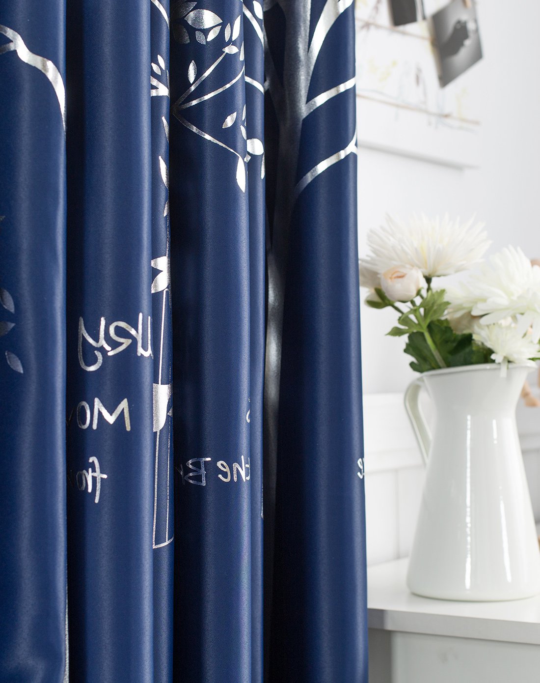 安琪莉莎深蓝色窗帘成品两片3x2.7m共6米