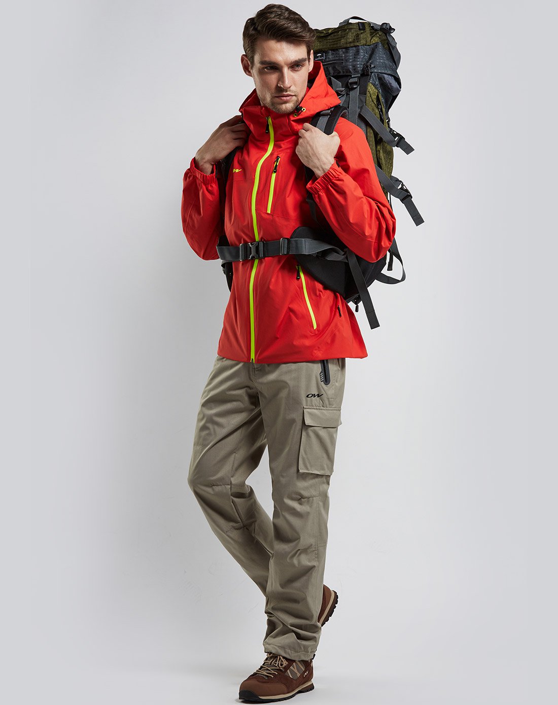 防水透气 男款冲锋衣 压胶保护视野帽檐