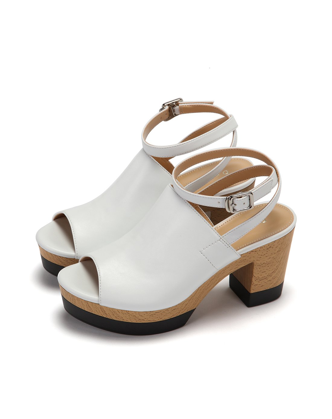 百搭一字扣鱼嘴女式凉鞋白色