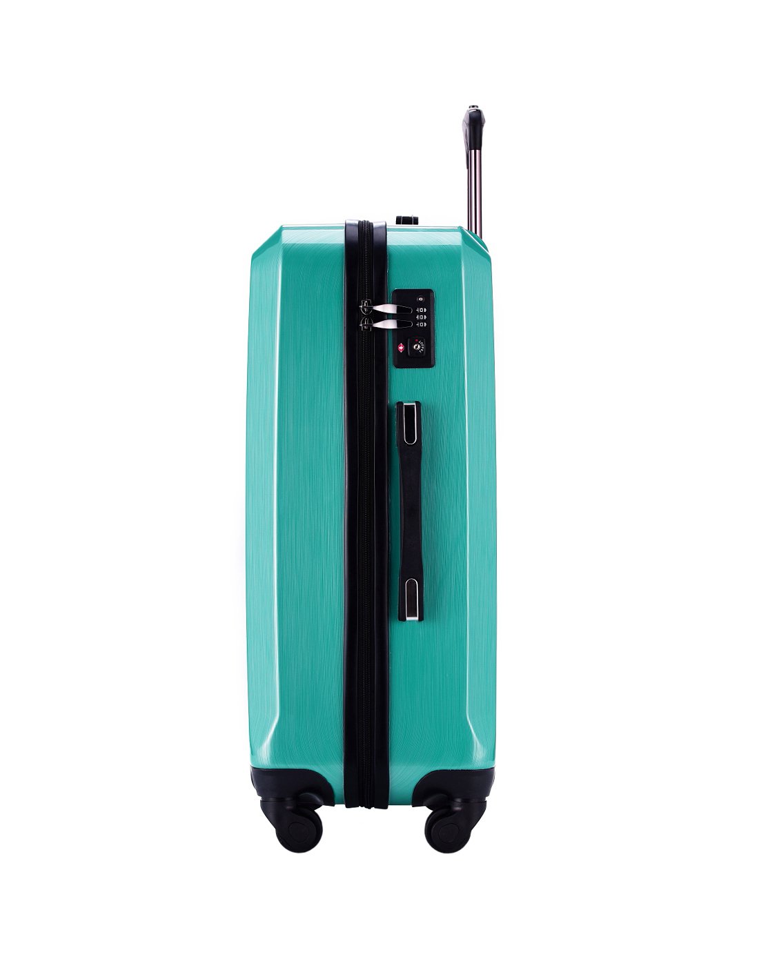 钻石镜面时尚拉链拉杆箱24寸蓝色