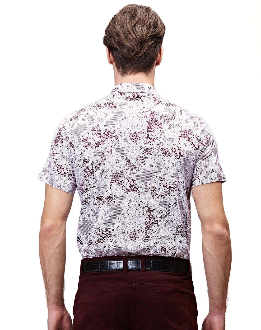 古柏valentcoupeau男装夏装特惠专场咖色时尚印花纯棉针织开衫8223007