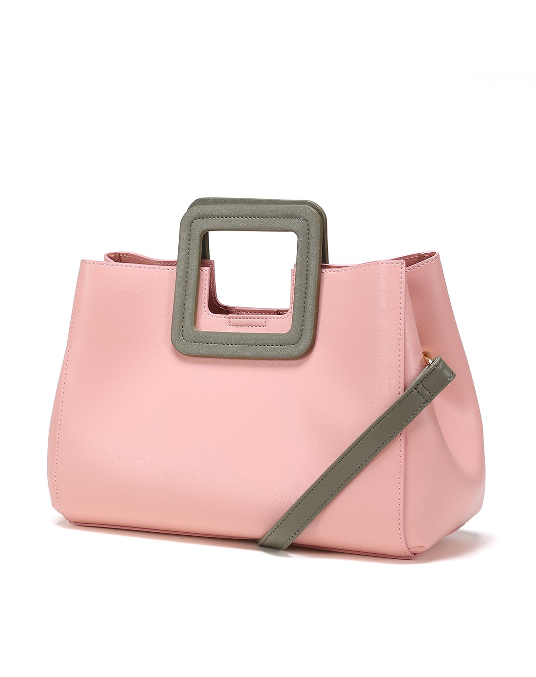 杜拉拉系列欧美时尚单肩拉链凯莉手提女包粉红