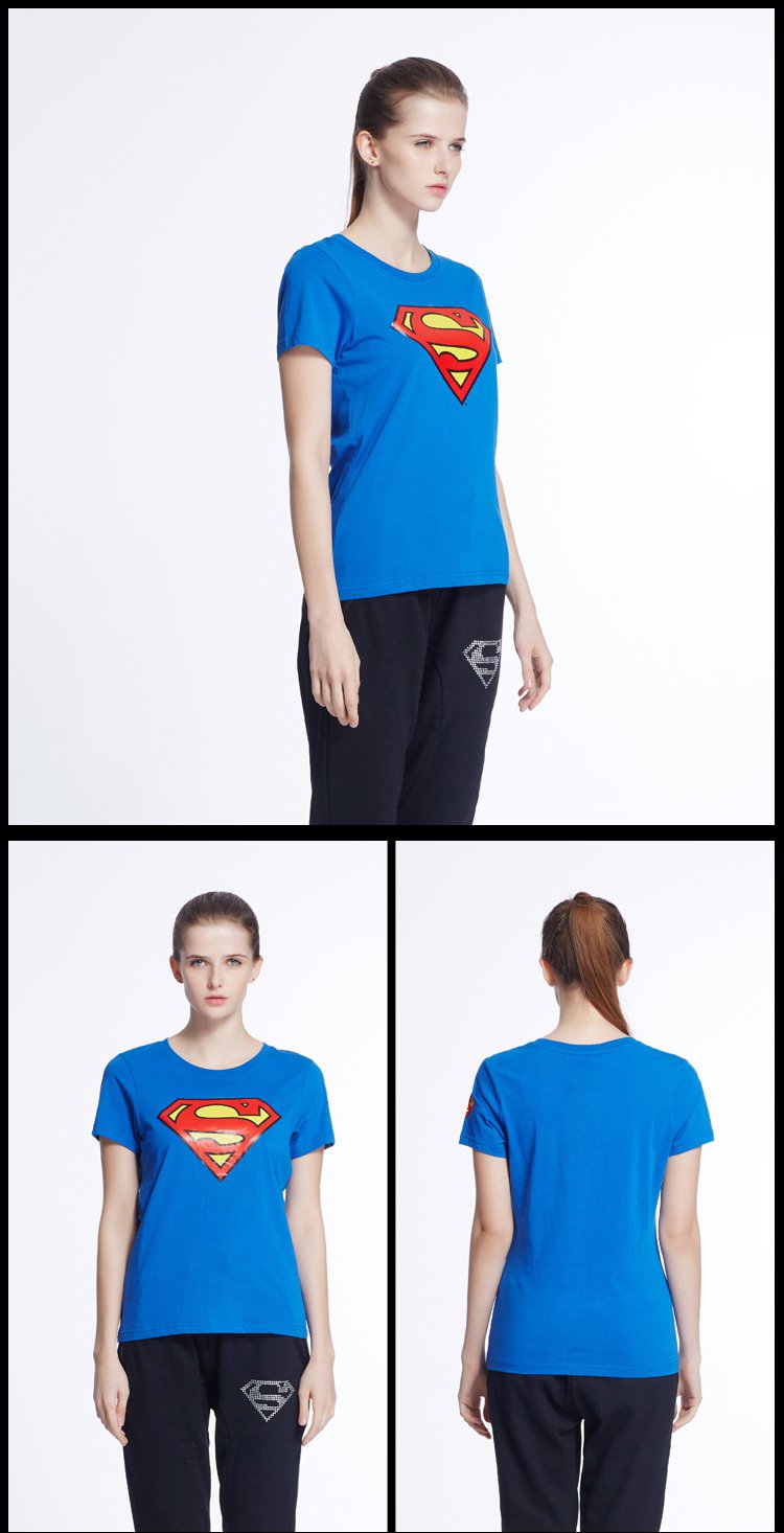 dc正义联盟系列 女款短袖t恤 超人圆领经典logo