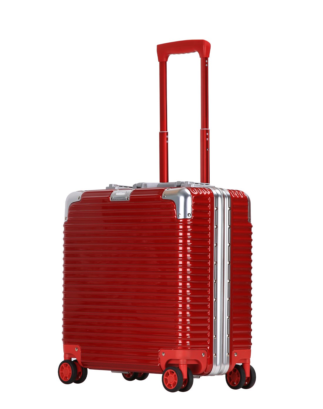 电脑包商务旅行登机铝框拉杆箱17寸玫红色