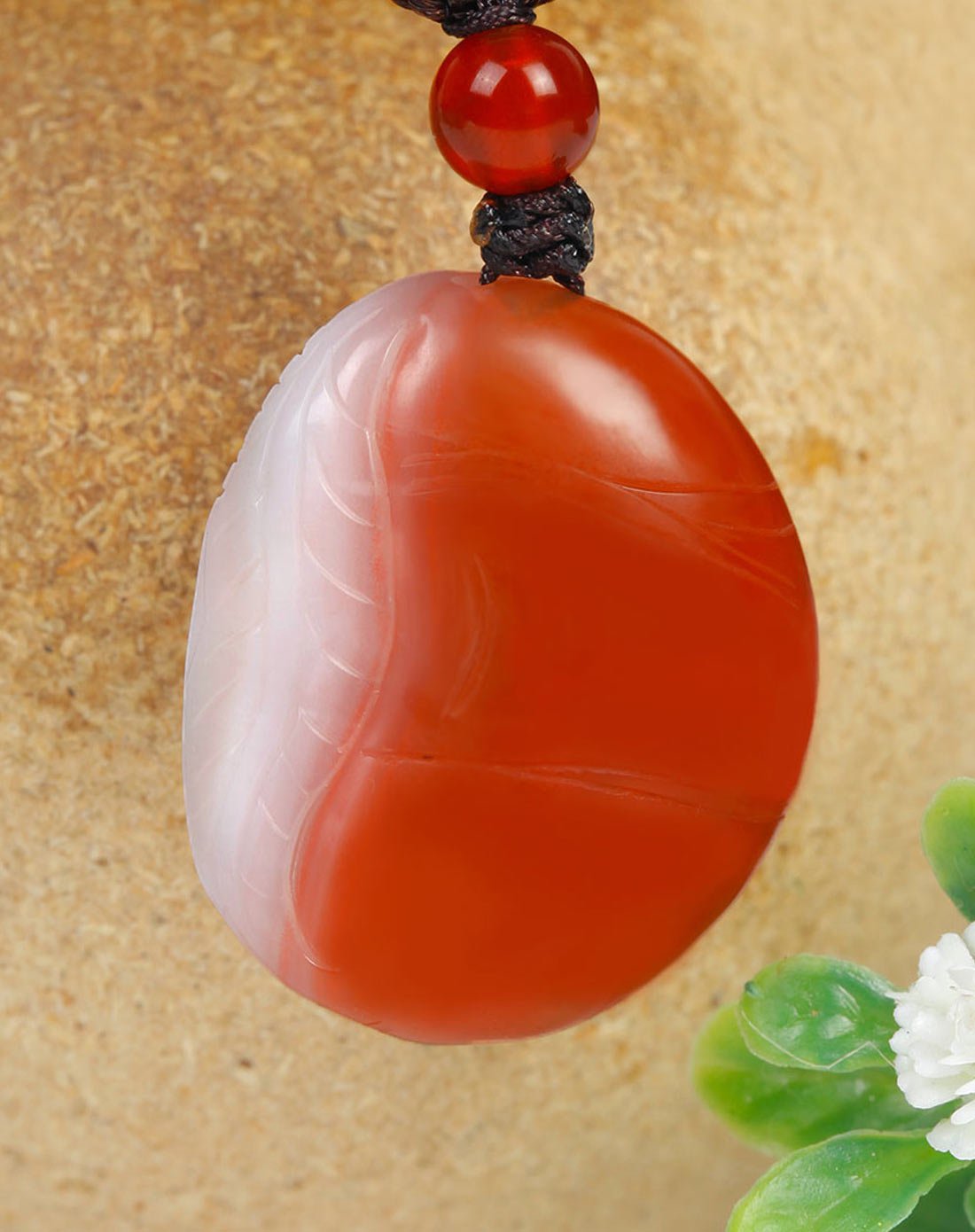 南红精工菩萨头像吊坠