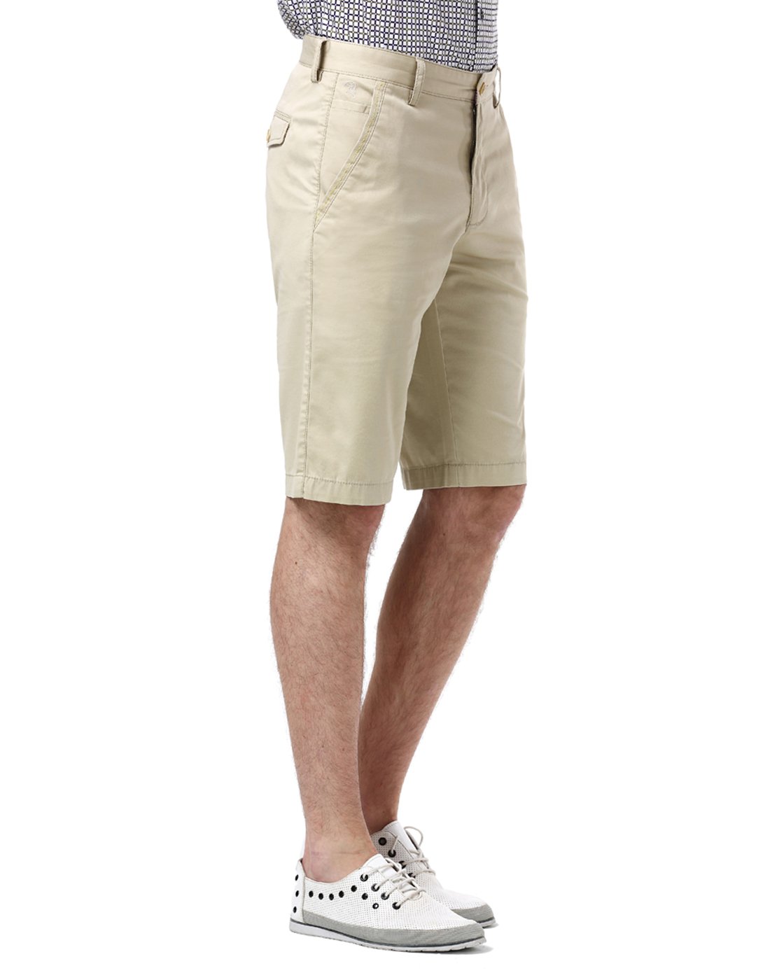 简约斯文短裤浅卡其色
