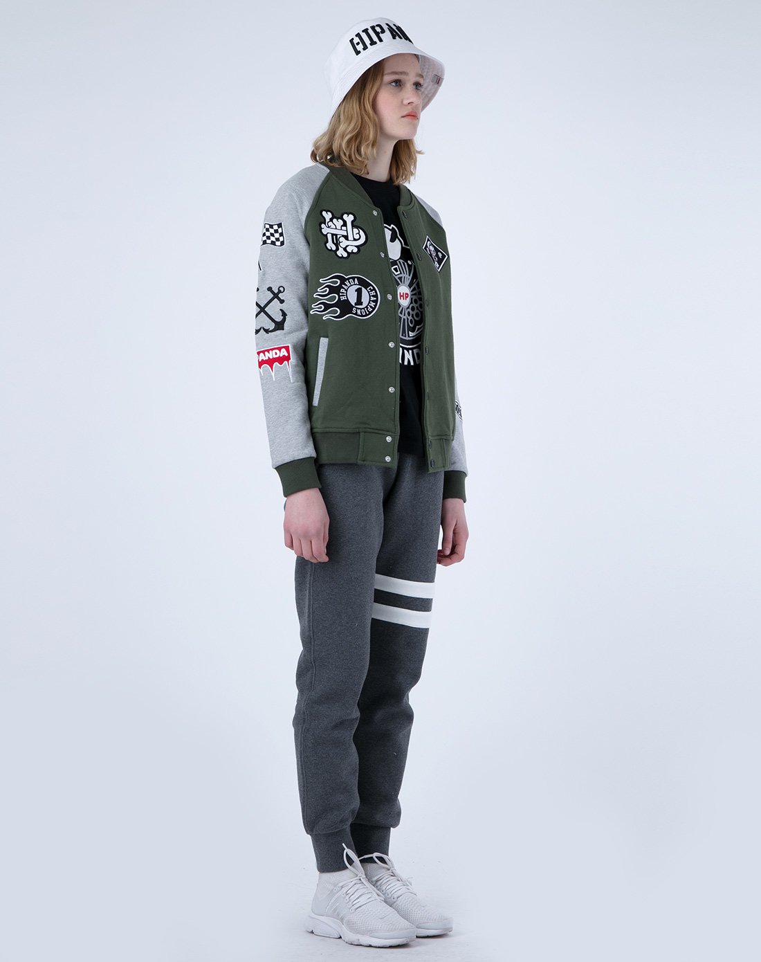 hipanda女款字母插肩袖棒球服军绿色0153432283403_唯品会