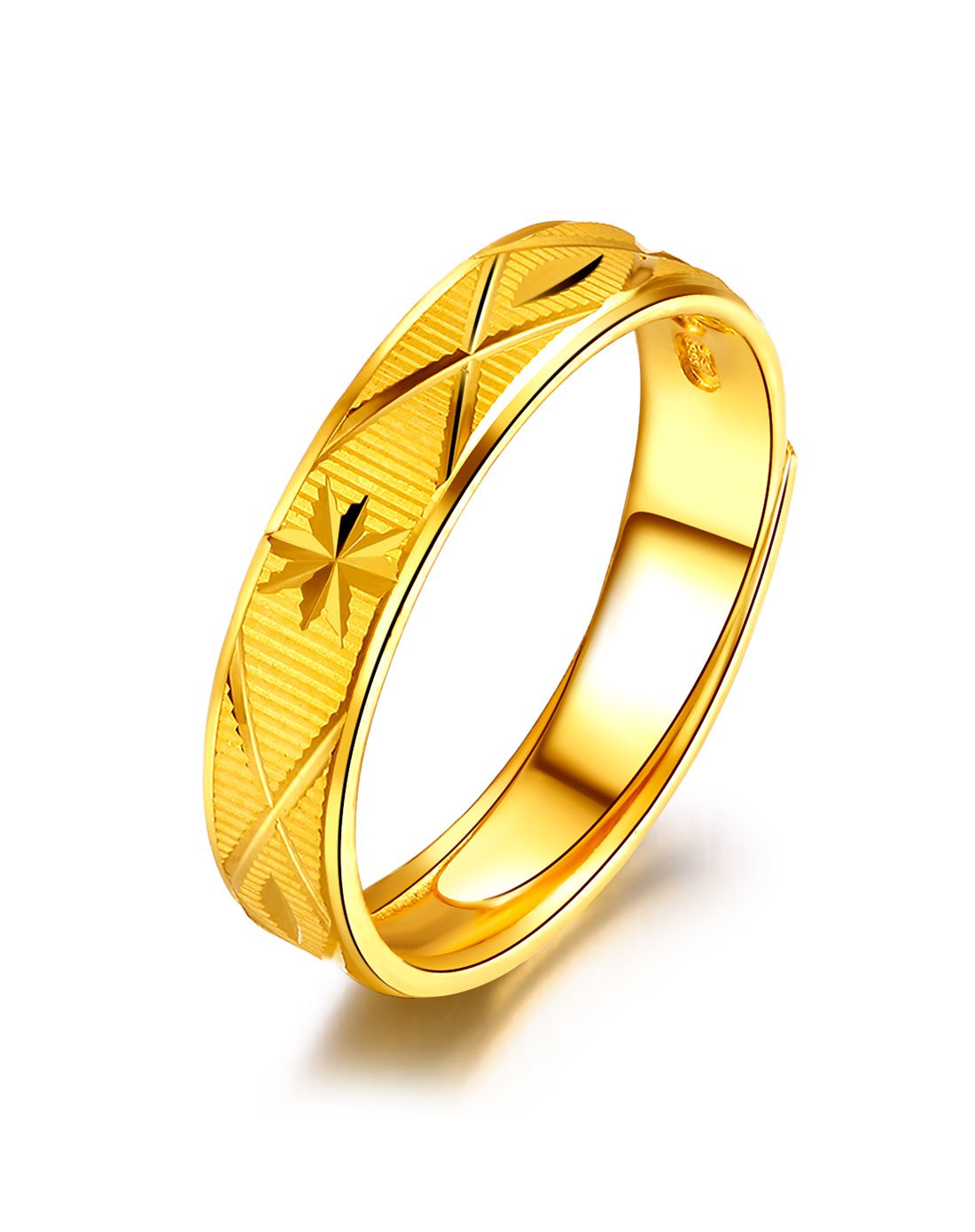 金至尊 足金竖纹车花条戒(计价)约4.68g