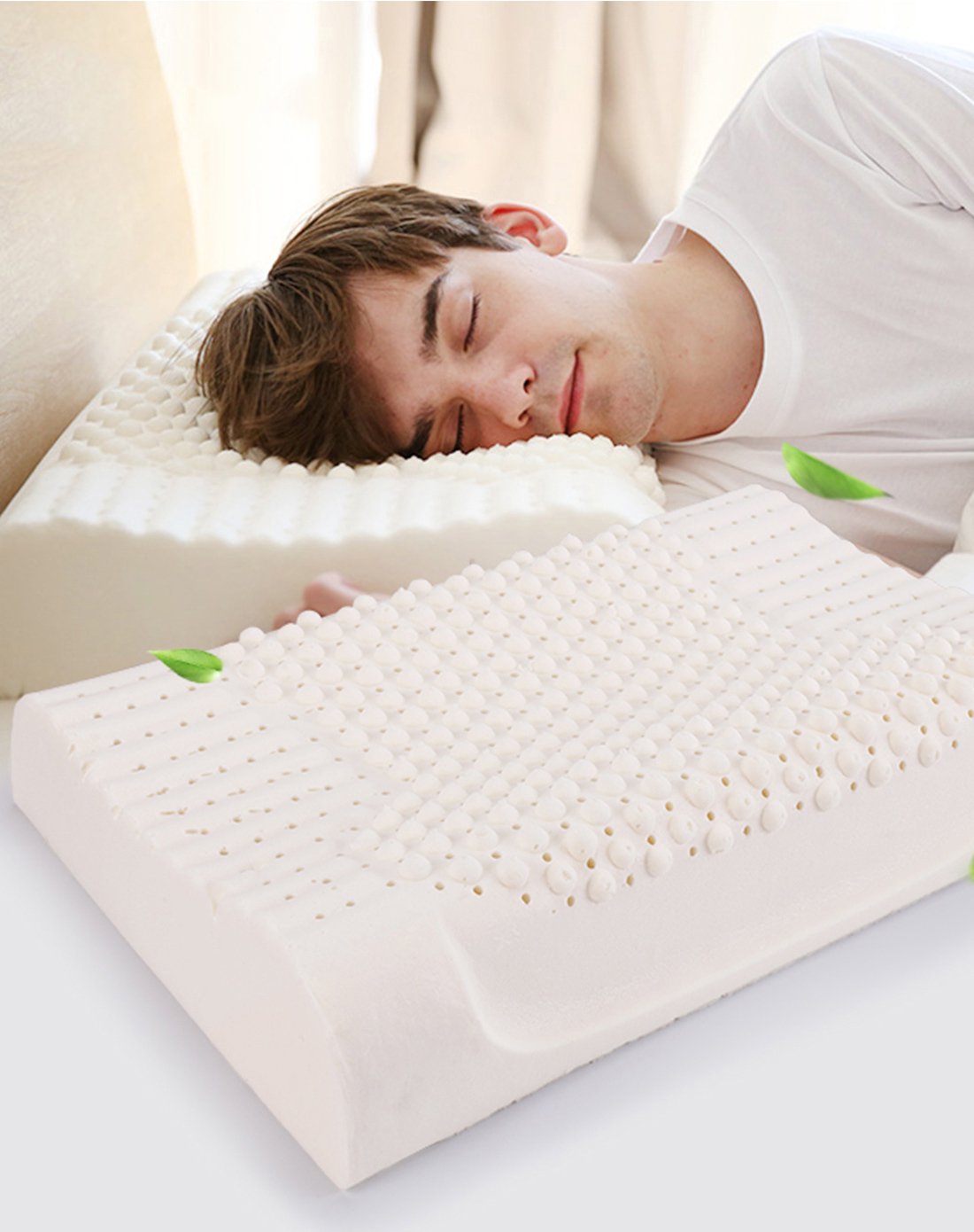 大颗粒按摩舒爽乳胶枕 瑞克 40*60*12*10cm