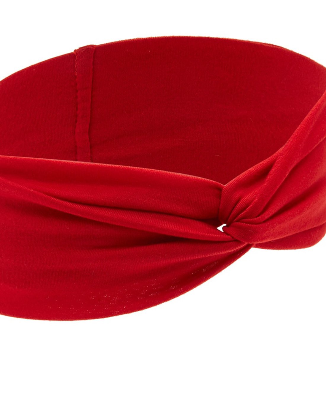 纯色百搭扭结宽发带红色