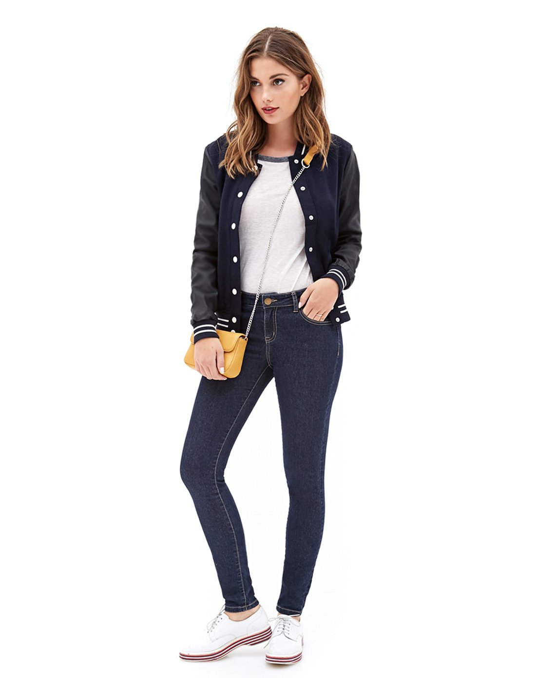 forever 21-牛仔系列经典低腰小脚牛仔长裤00081400-01_唯品会