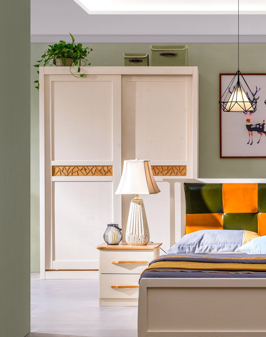 雅林家具专场直发货北欧全实木1.6米趟门衣柜ylb652-a16_唯品会