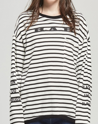 b&b by the next 潮牌男女通款长袖t恤黑白色