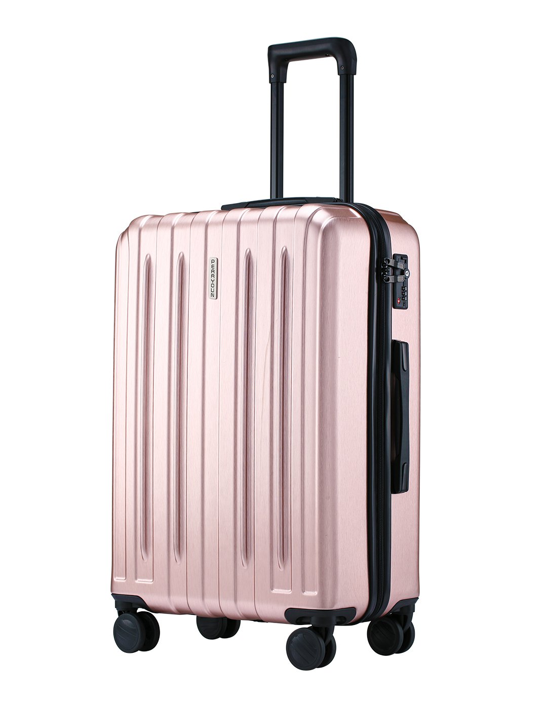 外置拉杆大容量拉丝耐磨拉杆箱24寸玫瑰金