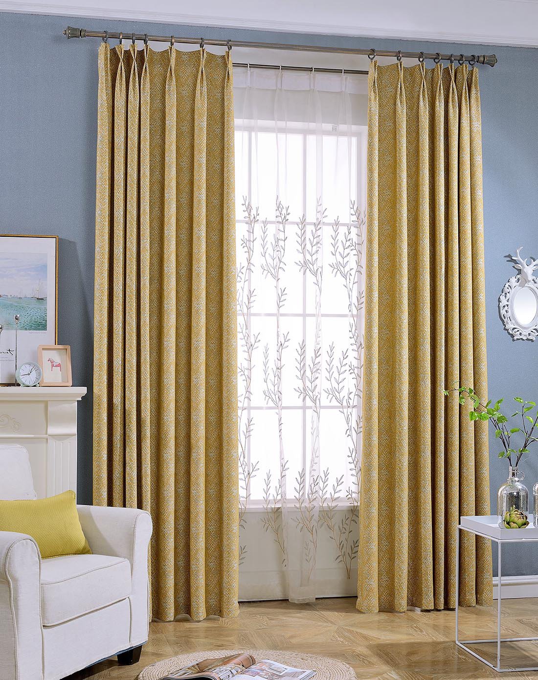 菲琳克洛2号色两片3*2.7m共6米客厅卧室成品窗帘