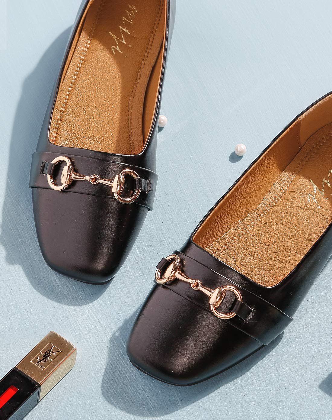 全新上阵-米基miji鞋子专场2017新款休闲马蹄扣浅口单鞋黑色px-119hei