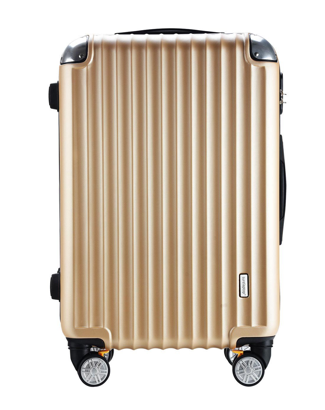 质感刹车万象轮功能拉杆箱20寸金色