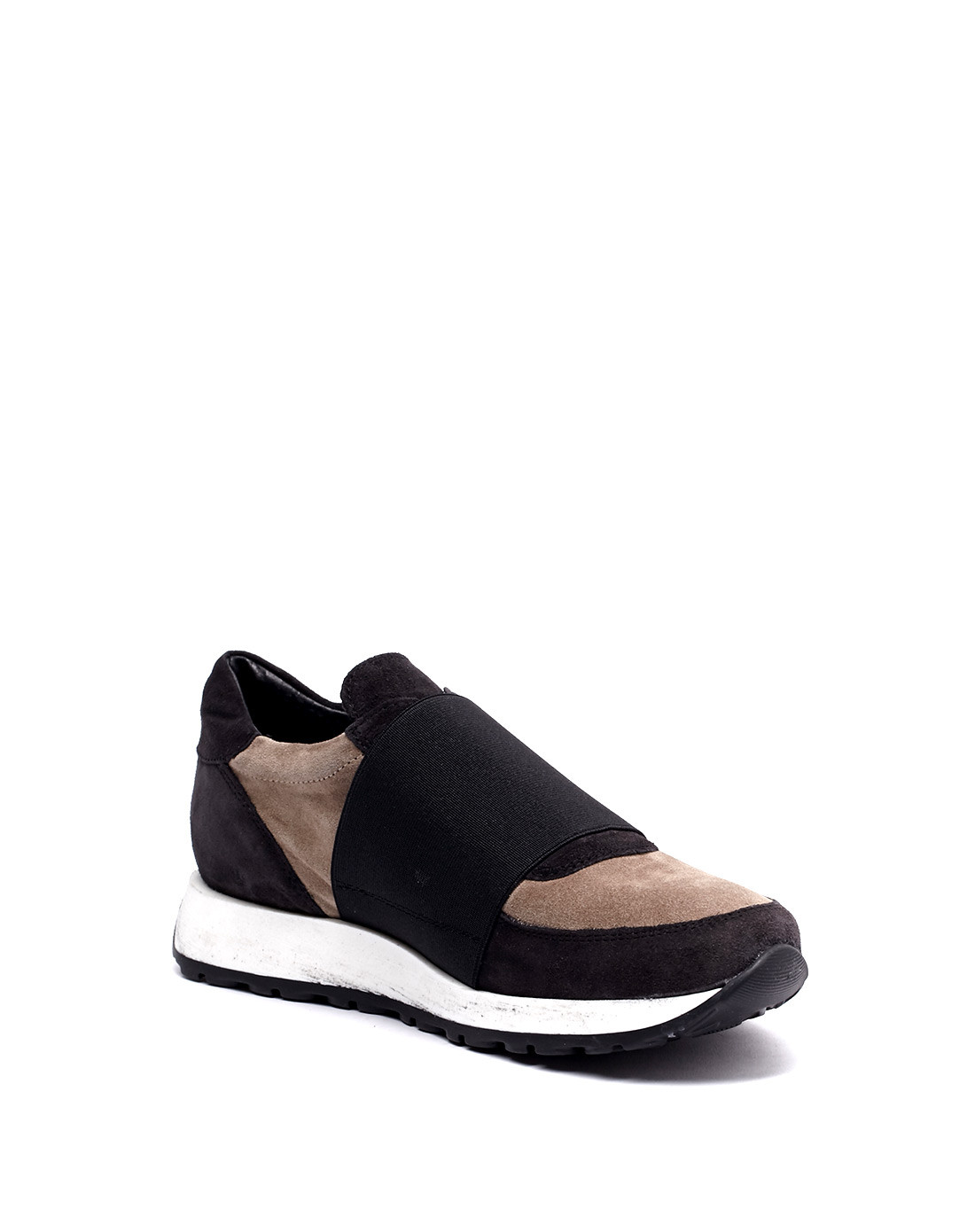 女士意大利进口灰色翻毛皮一脚蹬运动鞋