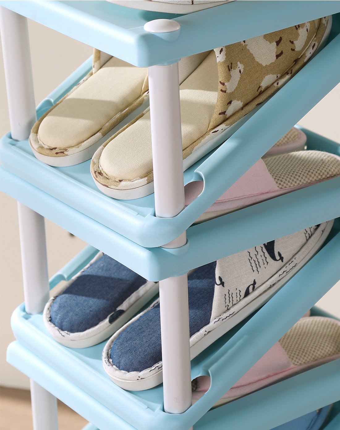 lovo home 多彩五层塑料鞋架