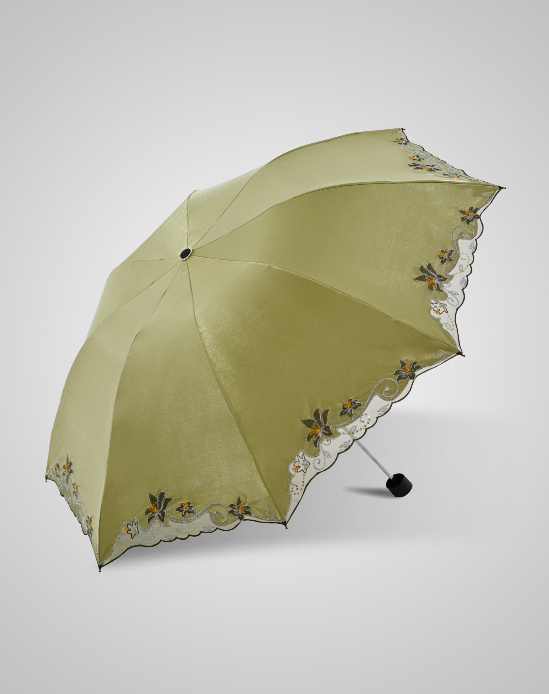 典雅绣花伞黑胶防晒遮阳太阳伞(30128花色夺人)