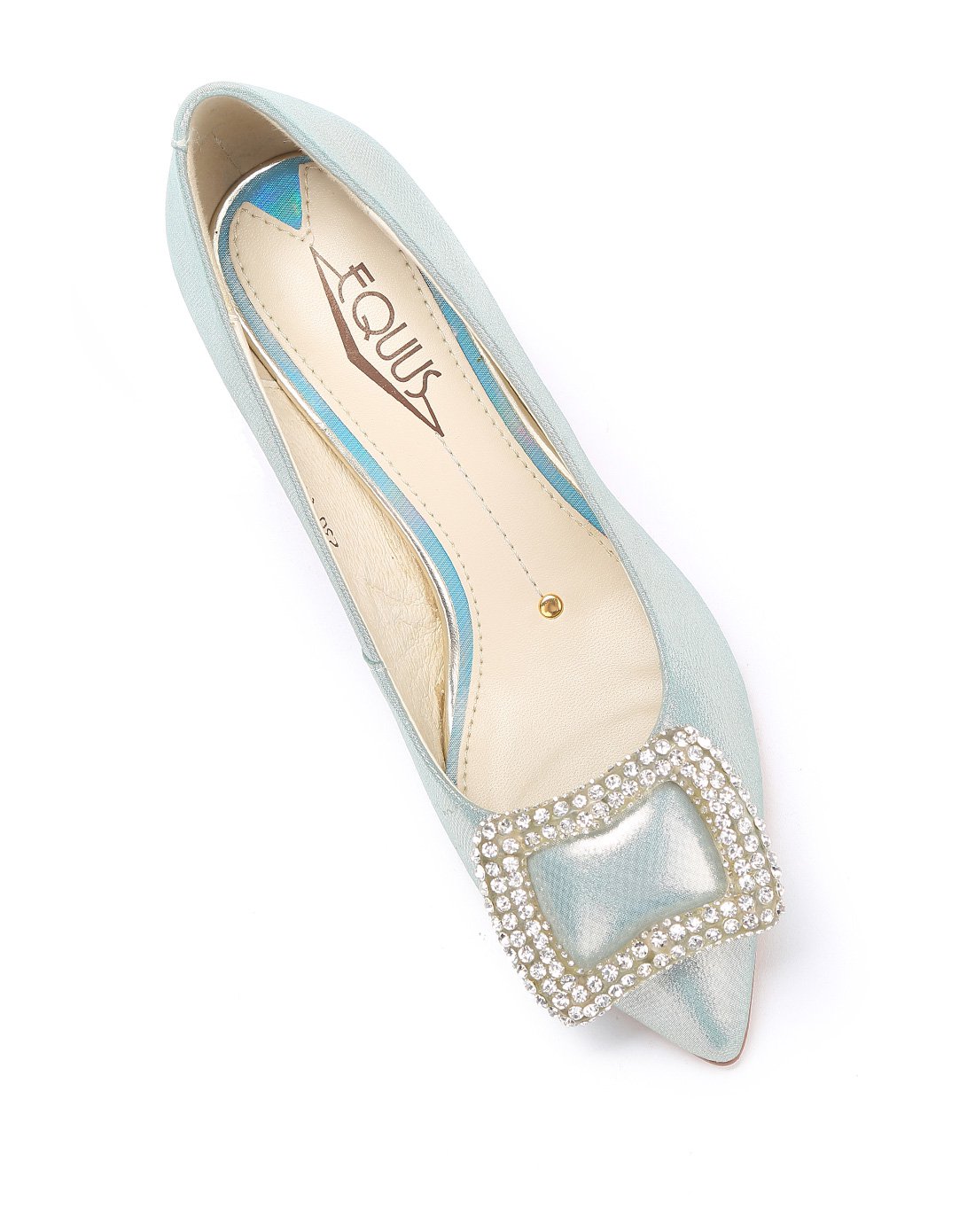 i酷equus时尚羊皮镶钻高跟浅口单鞋浅蓝色ff2ca108770701_唯品会