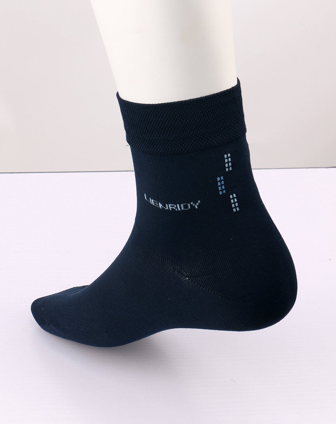 丝光棉绅士男袜灰蓝色