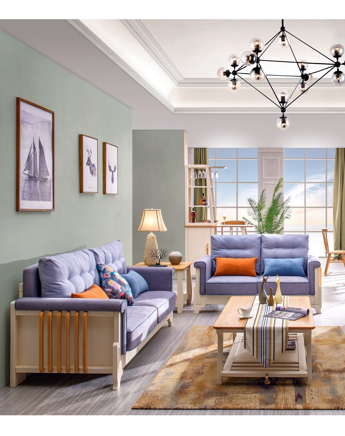 雅林家具专场直发货北欧橡木沙发 布艺沙发123yb802-tc1_唯品会