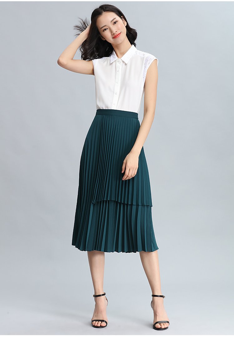 时尚百搭压褶单裙