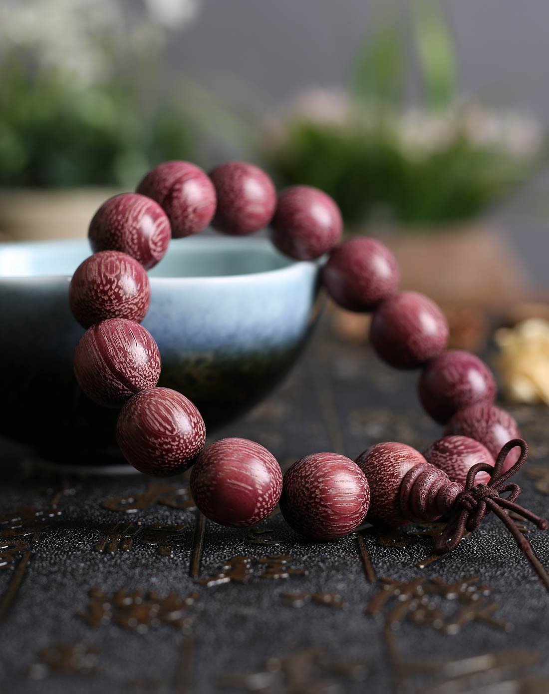 紫玫瑰金丝楠木手串14.5mm