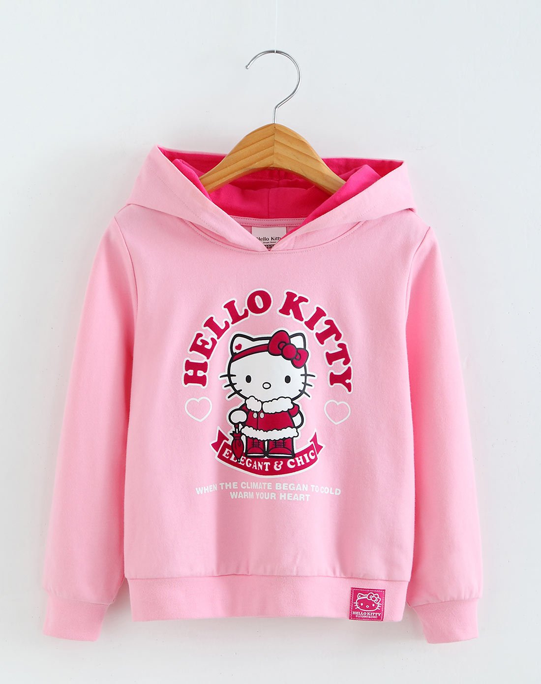 hello kitty 品牌女童装2018秋季新款儿童长款上衣中大童休闲套头卫衣