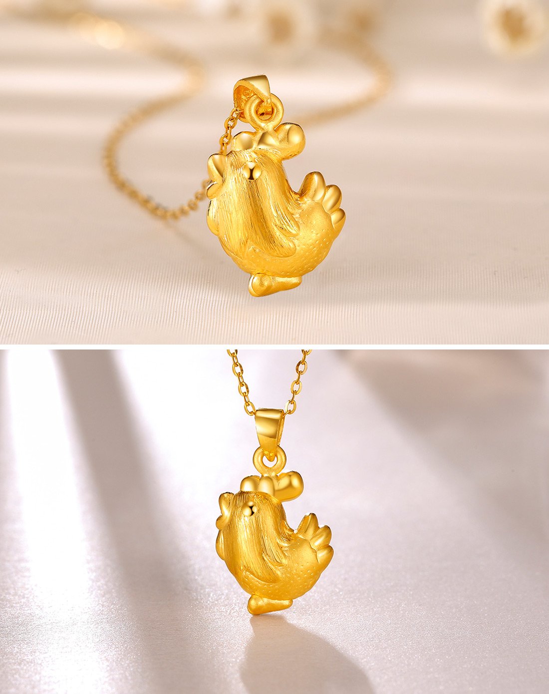 【2017新品】金至尊 足金公鸡硬金吊坠(计价/不含链)