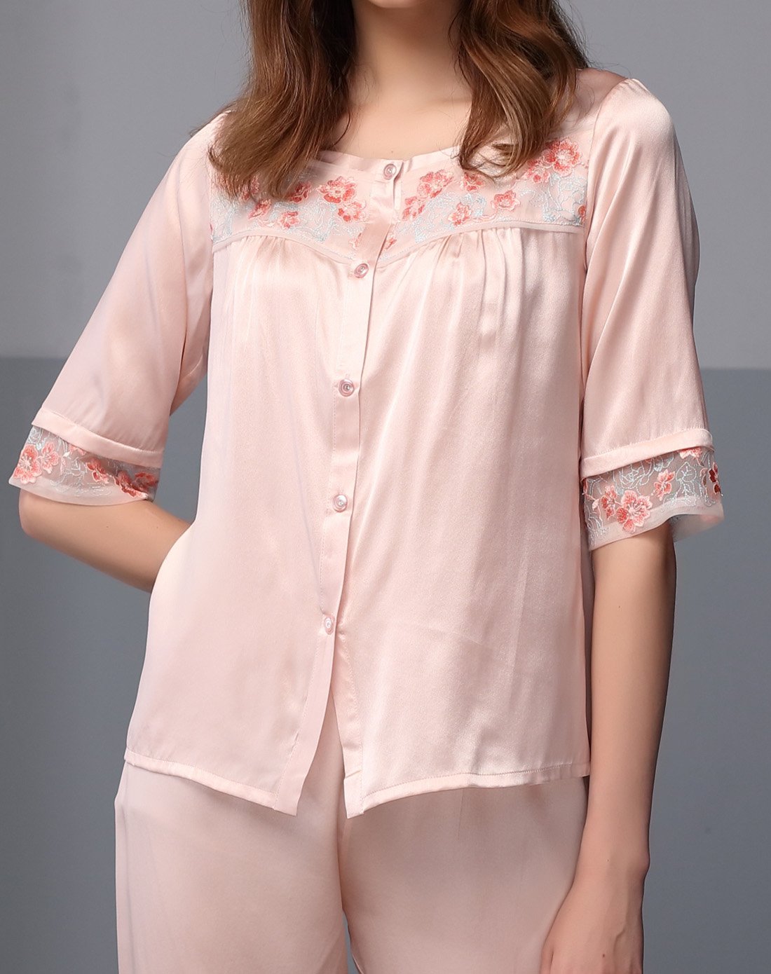 达尔丽daerli真丝男女家居服达尔丽真丝睡衣女士睡衣春夏桑蚕丝睡衣